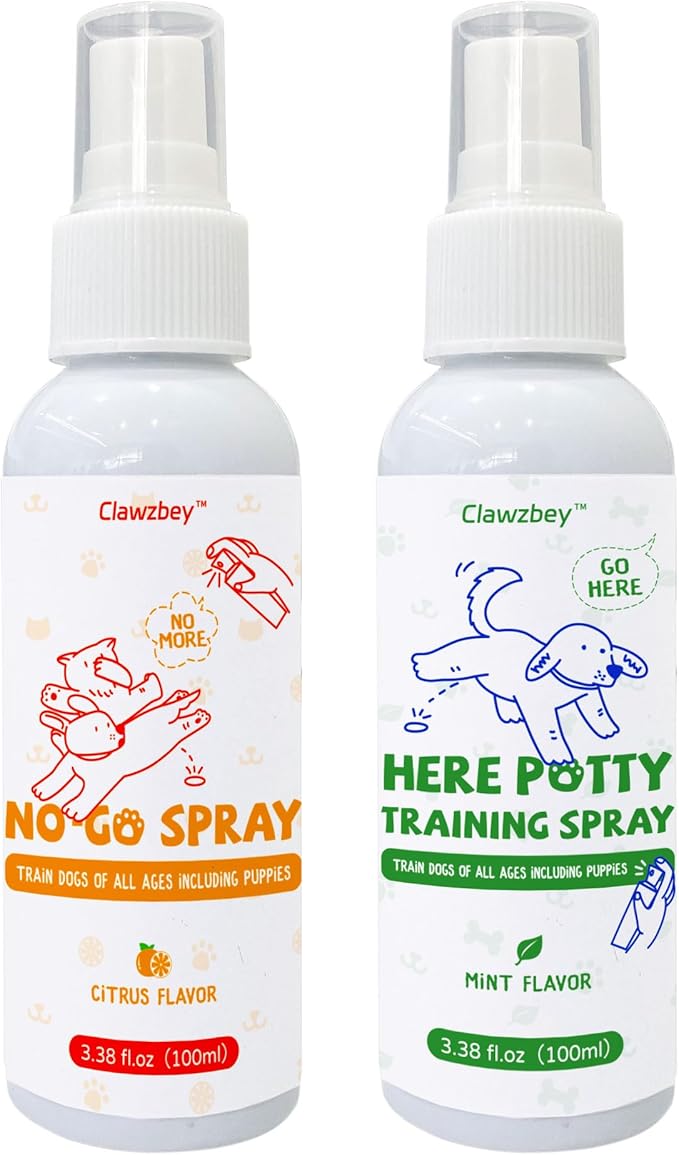Dog Potty Spray Set, No-Go Spray &amp; Potty Training Spray, Puppy Essentials, Stops Urination &amp; Marking, Indoor and Outdoor Use (3.38 fl oz)