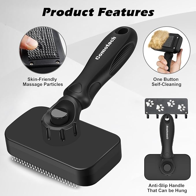Comotech 3PCS Cat Grooming Supplies,Cat Brush &amp; Nail Clipper/Trimmer &amp; Flea Comb for Shedding Indoor Cats Dogs and Small Animals - Meet All Your Pet&
