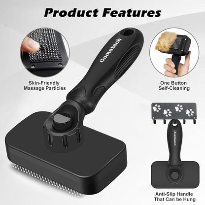 Comotech 3PCS Cat Grooming Supplies,Cat Brush &amp; Nail Clipper/Trimmer &amp; Flea Comb for Shedding Indoor Cats Dogs and Small Animals - Meet All Your Pet&