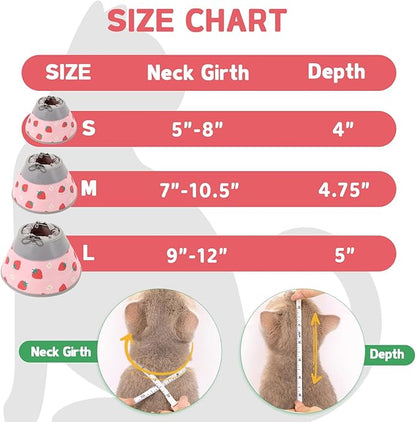 Cat Cone Collar Soft, Comfortable Cat Recovery Collar Pet Cone for Small Large Cats, Lightweight Elizabethan Collar for Cats Kittens After Surgery Prevent from Licking Wounds, Pink, L