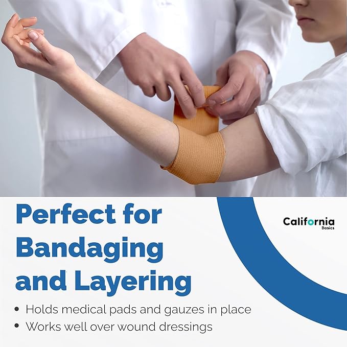 California Basics - 8 Pack - Self Adhesive Bandage Wraps - 3 Inch by 5 Yards Non Woven Self Adhesive Bandage Wrap, Brown Athletic Tape for Wrist, Hand &amp; Ankle Wrap, Premium-Grade Medical Bandage Tape