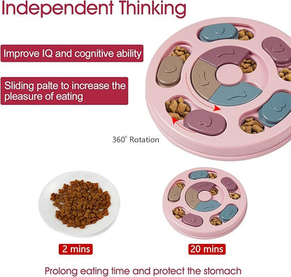 DR CATCH Dog Puzzles,Dogs Food Puzzle Feeder Toys for IQ Training &amp; Mental Enrichment,Dog Treat Puzzle(Pink)