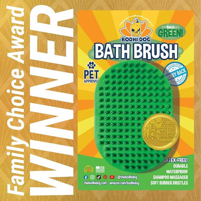 Bodhi Dog Shampoo Brush - Pet Grooming &amp; Bath Supplies for Dogs and Cats - Bath Brush for Long &amp; Short Hair - Premium Scrubber for Shower, Bathing &amp; Massage (One Pack, Green)