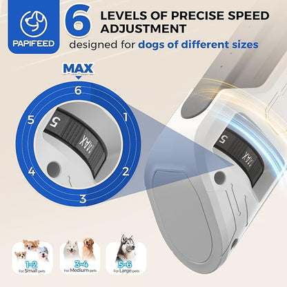 PAPIFEED High Torque Dog Nail Grinder Quiet - 6-Speed Adjustable Dog Nail Trimmers with 2 LED Lights &amp; Dust-Proof Cover, Powerful Motor for Large/Medium/Small Dogs &amp; Cats, Rechargeable - White