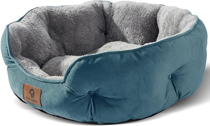 Asvin Small Dog Bed for Small Dogs, Cat Beds for Indoor Cats, Pet Bed for Puppy and Kitty, Extra Soft &amp; Machine Washable with Anti-Slip &amp; Water-Resistant Oxford Bottom, Teal, 20 inches