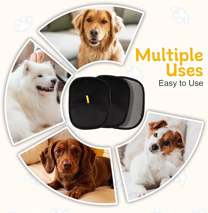 (3PCS) Pet Hair Remover Glove, 2025 New Efficient Grooming Gloves for Pet Hair, Pet Hair Remover Gloves for Dog &amp; Cat, Reusable Pet Hair Remover Glove for Washing, Deshedding, Grooming