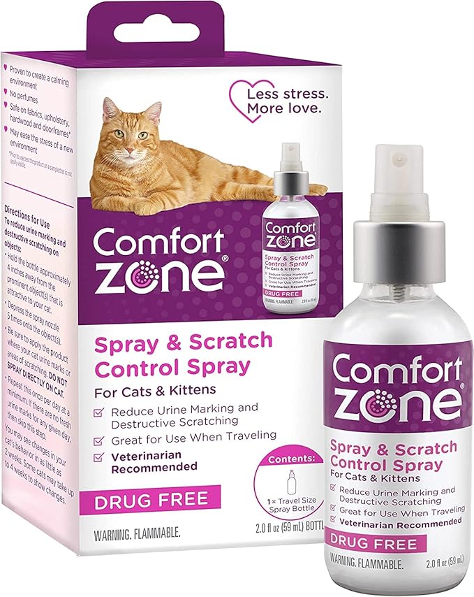 Comfort Zone Spray &amp; Scratch Control Cat Calming Spray (2 x 2 Oz (4 oz Total))