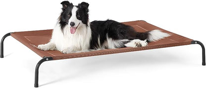 Bedsure Elevated Raised Cooling Cots Bed for Large Dogs, Portable Indoor &amp; Outdoor Pet Hammock with Skid-Resistant Feet, Frame with Breathable Mesh, Terracotta, 49 inches