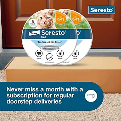 Seresto Cat Vet-Recommended Flea &amp; Tick Treatment &amp; Prevention Collar for Cats, 8 Months Protection | (Pack of 2)
