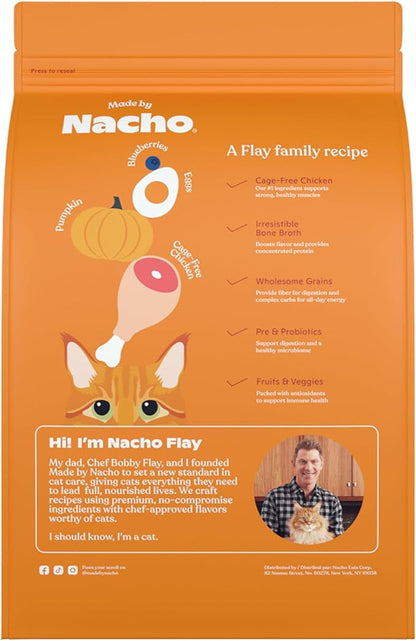 Made by Nacho Dry Cat Kibble 11lb Bag, High Protein and Grain-Friendly Premium Cat Food, Cage-Free Chicken &amp; Pumpkin Recipe, Infused with Bone Broth for Hydration, Limited Ingredients, Single Bag