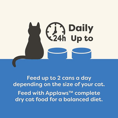 Applaws Natural Wet Cat Food, 24 Count, Limited Ingredient Canned Wet Cat Food, Tuna Fillet in Broth, 5.5oz Cans