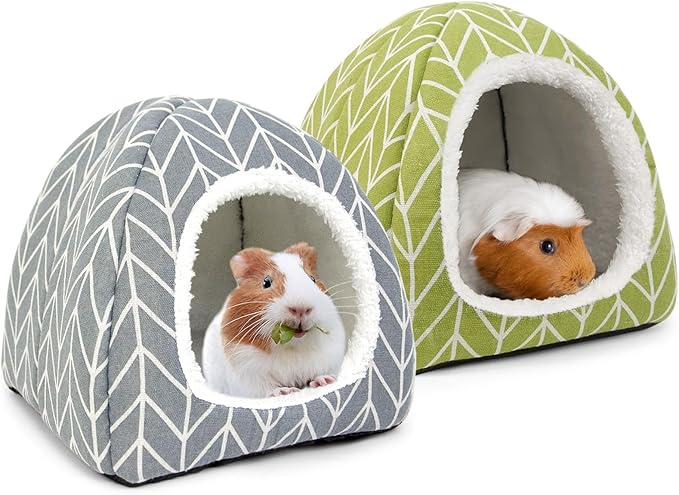 2 Pack Guinea Pig Hideout Bed Rabbit House Cave Accessories Cozy Hide-Out for Bunny Hedgehog Ferret Chinchilla&amp;Other Small Animals