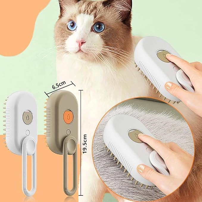Pet Steam Groomer Brush, 2025 New 3 in 1 Steam Cat Steam Brush for Shedding &amp; Grooming, Multifunctional Hair Removal Comb for Cats Dogs