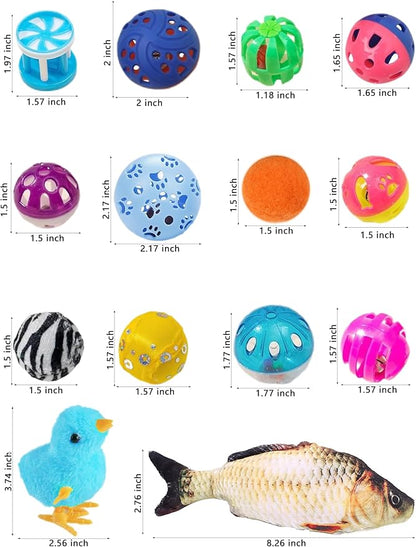 19-Piece Cat Toy Variety Pack for Kittens and Indoor Cats (1.5&