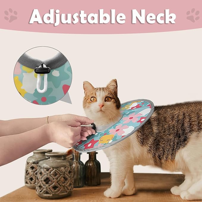 LOS ANDES Cat Recovery Collar - Adjustable Protective Collar Alternative, Prevents Licking Wounds, Lightweight for Kitten &amp; Puppy