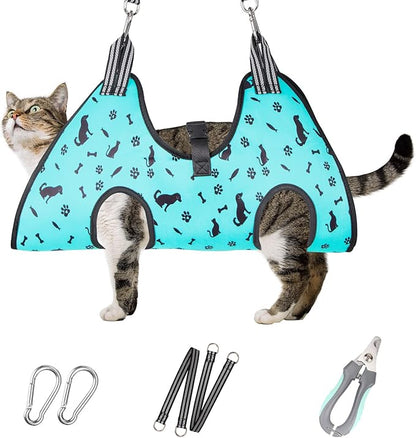 Dog&amp;Cat Grooming Hammock - Pet Harness for Grooming Nail Trimming (XS 15lb), Dog Sling for Nail Clipping, Dog Hanging Holder for Cutting Nail with Nail Clippers