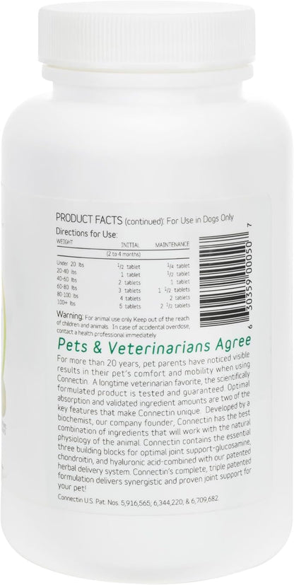 InClover Connectin Natural Hip &amp; Joint Supplement for Dogs with Glucosamine, Chondroitin &amp; Hyaluronic Acid - Tablet for Dog Mobility, Comfort &amp; Active Lifestyle Support, 50 Count