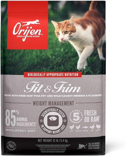 ORIJEN Fit &amp; Trim Grain Free High Protein Premium Dry Cat Food 12lb Bag