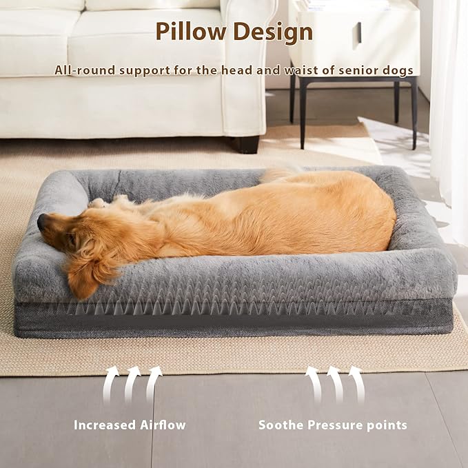 BFPETHOME Dog Beds for Small Dogs, Washable Dog Bed with Sides, Orthopedic Medium Sized Soft Mats with Removable Cover &amp; Waterproof Pet Mat for Pet