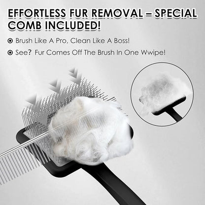 Large Slicker Brush for Dogs - 3PC Pet Grooming Kit - Undercoat Rake &amp; Stainless Comb | Long Pins Remove Mats on Poodles, Golden, Labradoodles | Thick Coat Deshedder for Dogs, Cats, Black