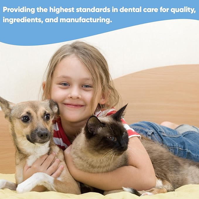 Pet Dental Finger Wipes for Dogs &amp; Cats, 120 Count Dog Teeth Cleaning Dental Finger Wipes No-Rinse Cat &amp; Dog Tooth Brushing Kit, Remove Plaque and Tartar &amp; Freshens Breath (60 Count x2)