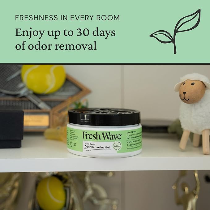 Fresh Wave Odor Removing Gel, 7 oz., Pack of 3 - Odor Absorbers for Home, Safer Odor Relief, Natural Plant-Based Odor Eliminator, Every 7 oz. lasts 15-30 Days, For Cooking, Trash &amp; Pets
