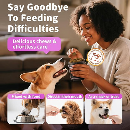 Itch Relief for Dogs - Turmeric Supplements for Itching Skin Comfort &amp; Coat Health &amp; Seasonal Allergy Care, Immune Support Supplement with Omega-3 Fish Oil, Biotin - Chicken Flavor - 90 Count