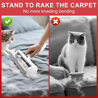Pet Hair Removal Tool – Reusable Lint Roller for Dogs &amp; Cats – Self-Cleaning Fur Remover Brush - Portable, Multi-Surface Fur Removal Tool - Glove Brush and Pet Hair Extra Sticky Roller
