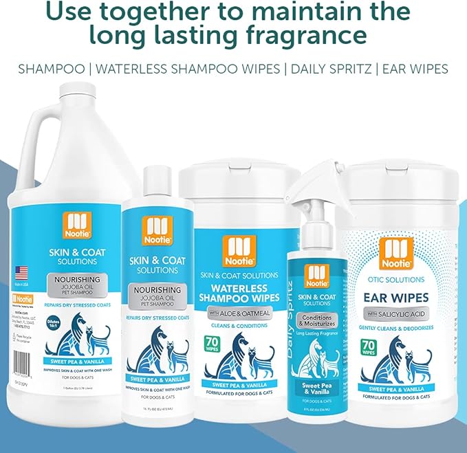Nootie - Pet Shampoo for Sensitive Skin - Revitalizes Dry Skin &amp; Coat - Natural Ingredients - Gentle Dog Shampoo - Cleans &amp; Conditions