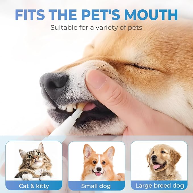 Pet Toothbrush Pen, 2025 Upgrade Pet Oral Repair Gel, Dog &amp; Cat Dental Care, Fresh Breath, White