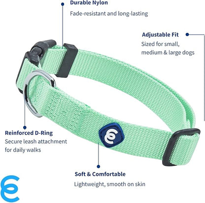 Blueberry Pet Dog Collar for Large Dogs | Adjustable, Comfortable, Stylish &amp; Sturdy | Essentials Dog Collars for Small Dogs | High-Density Nylon with Eco-Friendly Buckles &amp; Steel D-Ring
