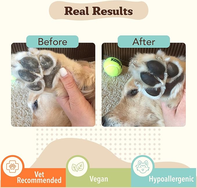 Natural Dog Company Paw Soother Balm &amp; Wax for Dogs 4 oz Tin – Organic Moisturizing Relief for Dry, Cracked Paws, Lick - Safe–Repairs &amp; Heals–Protects Against Extreme Weather – Coconut Oil &amp; Vitamin E