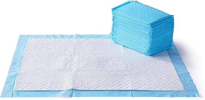 Amazon Basics Dog and Puppy Pee Pads with 5-Layer Leak-Proof Design and Quick-Dry Surface for Potty Training, Heavy Duty Absorbency, X-Large, 28 x 34 Inch - Pack of 25, Blue &amp; White