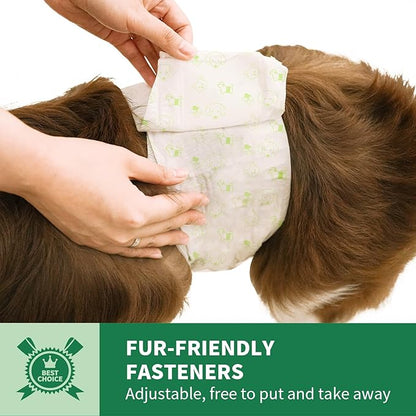 IMMCUTE Dog Diapers Male Small 50 Ct, Male Dog Diapers Disposable with Wetness Indicator, Adjustable Puppy Diapers Male, Flashdry Gel Technology, Male Dog Wraps for Incontinence &amp; Marking