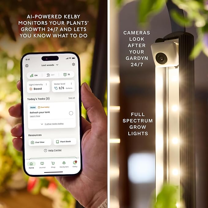Gardyn Studio Hydroponics Growing System Kit &amp; Vertical Indoor Garden Planter | Smart Herb Garden | Includes 16 Non-GMO Indoor Plants, Herbs, Vegetables &amp; LED Grow Light for Your Home Gardening System