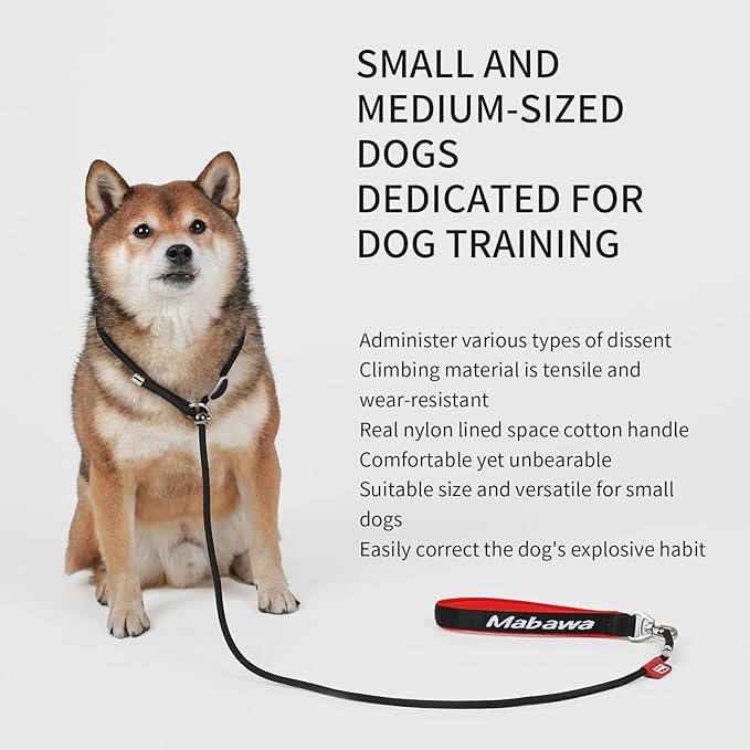 Dog Anti-Slip Leash 5FT with Metal Stopper - Durable No-Pull Training Lead for Small, Medium &amp; Large Dogs - Comfortable Handle Nylon Rope, Tangle-Free Pet Walking Leash (Black, 5.6FT)