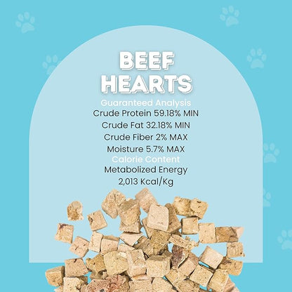 hotspot pets Freeze Dried Beef Heart Treats for Cats &amp; Dogs - 1LB Resealable Big Bag, Made in USA, Single Ingredient All Natural Grain-Free Immune support Treats -Perfect for Training, Topper or Snack