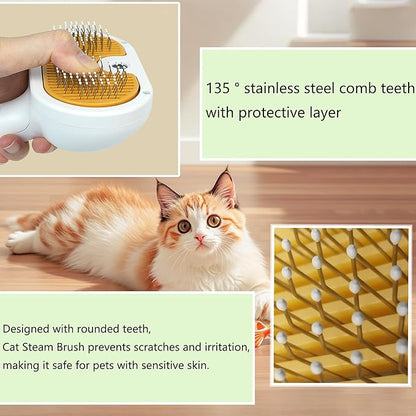 Cat Steam Brush for Shedding Dog Brush with Steam Pet Hair Cleaning Brush Comb for Spray 3 in 1 Pet Grooming for Long &amp; Short Haired Pets – Spritz Defur Comb for cats