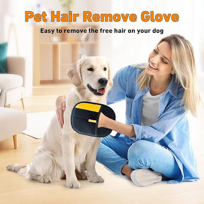 Pet Hair Removal Glove for Cats &amp; Dogs,Upgrade Efficient Grooming Gloves for Pet Hair,Home Use Reusable Cat &amp; Dog Hair Remover for Couch, Furniture, Carpet, Curtain(2pcs)