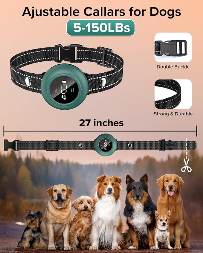 [New 2025] 2-in-1 Dog Shock Collar &amp; Bark Collar – 3300FT Dog Training Collar with Remote, Automatic Anti-Barking, 5 Adjustable Sensitivity Levels, IP67 Waterproof E-Collar for Small Medium Large Dogs