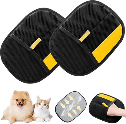 2pcs Pet Hair Removal Glove for Cats &amp; Dogs, 2025 New Upgrade Efficient Grooming Gloves for Pet Hair, Cat Grooming Gloves for Hair Removal, Reusable Pet Hair Remover Glove