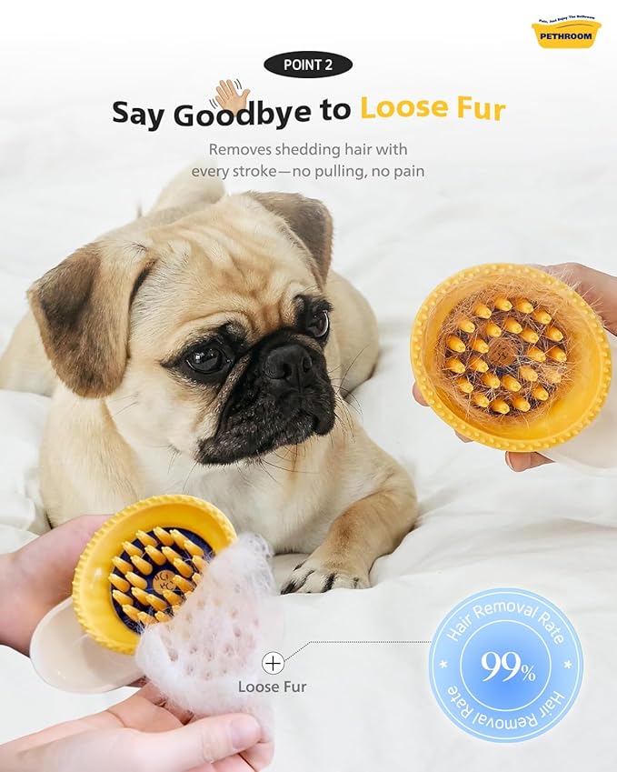 [PETHROOM] Cat Brush for Shedding Cats,Dogs, Kitten | Gentle Deshedding &amp; Grooming Tool for Short or Long Hair | Safe Massage Brush for Sensitive Skin | Sturdy, Durable, and Portable