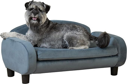Paws &amp; Purrs Cat Sofa Bed, Pet Couch for Indoor Cats Elevated Cat Beds with Removable Washable Mattress Cover for Kitten, Puppy or Small Animal- 31.5" Wide, Cornflower