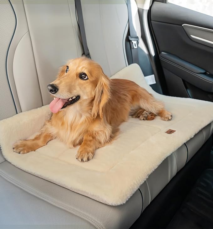 MADE 4 PETS Dog Crate Pad Bed for Medium Large Dogs, Washable &amp; Reversible, Anti-Slip Kennel Mat for Cozy Sleeping, Soft Fluffy Dog Bed for Indoor &amp; Outdoor Use, 35"x23", Beige