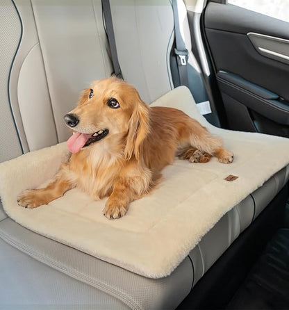 MADE 4 PETS Dog Crate Pad Bed for Medium Dogs, Washable &amp; Reversible, Anti-Slip Kennel Mat for Cozy Sleeping, Soft Fluffy Dog Bed for Indoor &amp; Outdoor Use, 29"x21", Beige