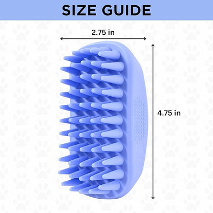 Bath Brush for Pet Grooming &amp; Massage - Rubber Scrubbing Brush for Showers, Ideal for Long &amp; Short Haired Dogs and Cats, Essential Puppy Accessory, Long Pins [We Love Doodles]