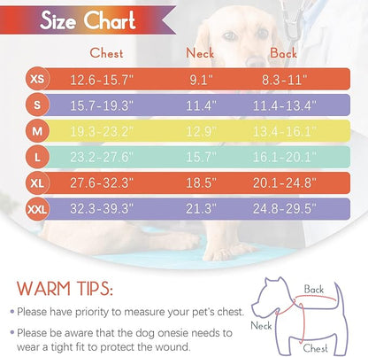 FUAMEY Recovery Suit for Dogs After Surgery,Soft Breathable Dog Bodysuit E-Collar &amp; Cone Alternative Surgical Suit,Male Female Dog Neuter Spay Suits Anti Licking Wounds Onesie Purple Stripes XXL