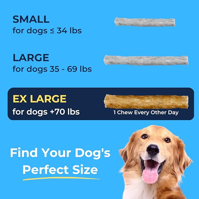 Tartar Shield Soft Rawhide Chews | Safe Dental Treats for Large Dogs | Vet VOHC Approved | Daily Bone Cleans Teeth &amp; Gums Fresh Breath Oral Health Support | USA Made | (XL Dogs / 12 Count)