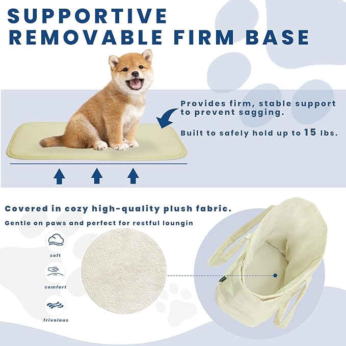 Lightweight Dog Purse Carrier for Small Dogs Under 15 lbs, Puffy Quilted Pet Carrier Tote for Puppies with Safety Leash Clip, Women&