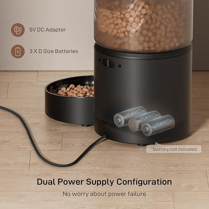 Automatic Cat Feeder: 3L Auto Food Dispenser with Timed Feeding| 6 Meal Programmable&amp; 1-20 Portion Precise Control- Easy to Clean &amp; Setup for Cat Indoor| Desiccant Bag Keep Food Fresh